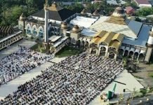 Masjid Raya Bengkulu Terapkan Protokol Kesehatan Saat Shalat Idul Adha