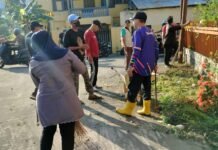 Jalan Batu Nilam Jadi Lokasi Giat Bersih Serentak Kelurahan 26 Ilir