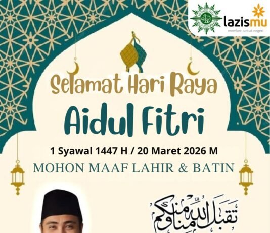 Ketua LazisMu Wilayah Kepri Juanda, mengajak seluruh warga dan simpatisan Muhammadiyah untuk melaksanakan Sholat Idul Fitri 1 Syawal 1447 H/ 20 Maret 2026 di Lapangan Sport Hall Temenggung Abdul Jamal Muka Kuning