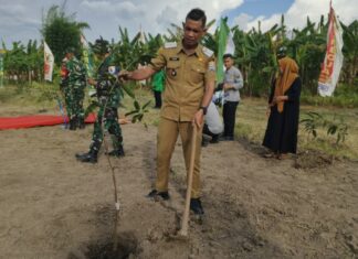 Lurah Talangjambe Asra Hadiri Penanaman Pohon Kodim 0418, Serukan Kepedulian Lingkungan