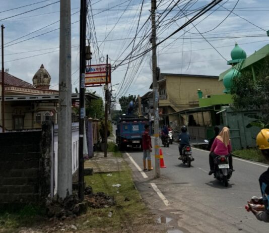 Sinergi Pemerintah dan PLN, Lurah Sentosa Herwansyah Tinjau Pemasangan Tiang Listrik Baru demi Kelancaran Arus Lalin