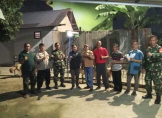 Lurah Sentosa dan Aparat Keliling Wilayah Pastikan Hewan Kurban Aman Saat Malam Idul Adha