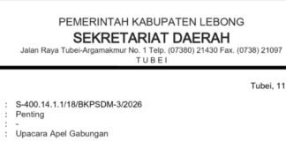 Pemkab Lebong Upacara Apel Gabungan Wujudkan ASN “ BerAkhlaK”